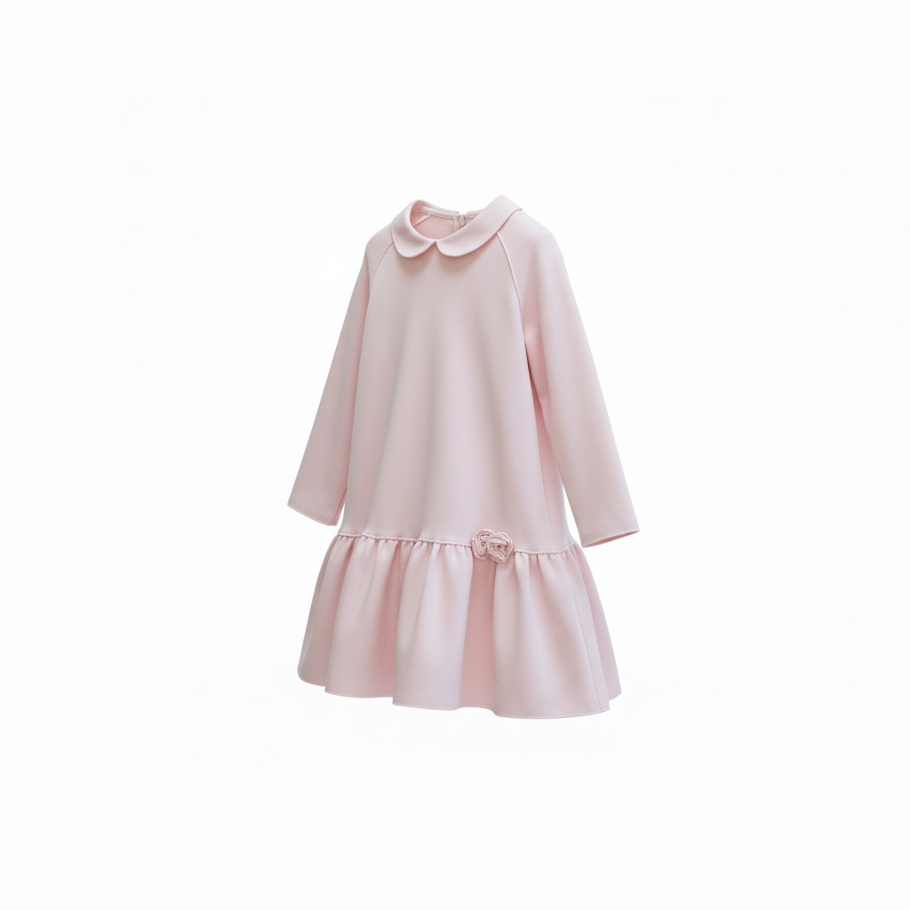 Il Gufo Blush Knit Long Sleeve Dress — Size 5