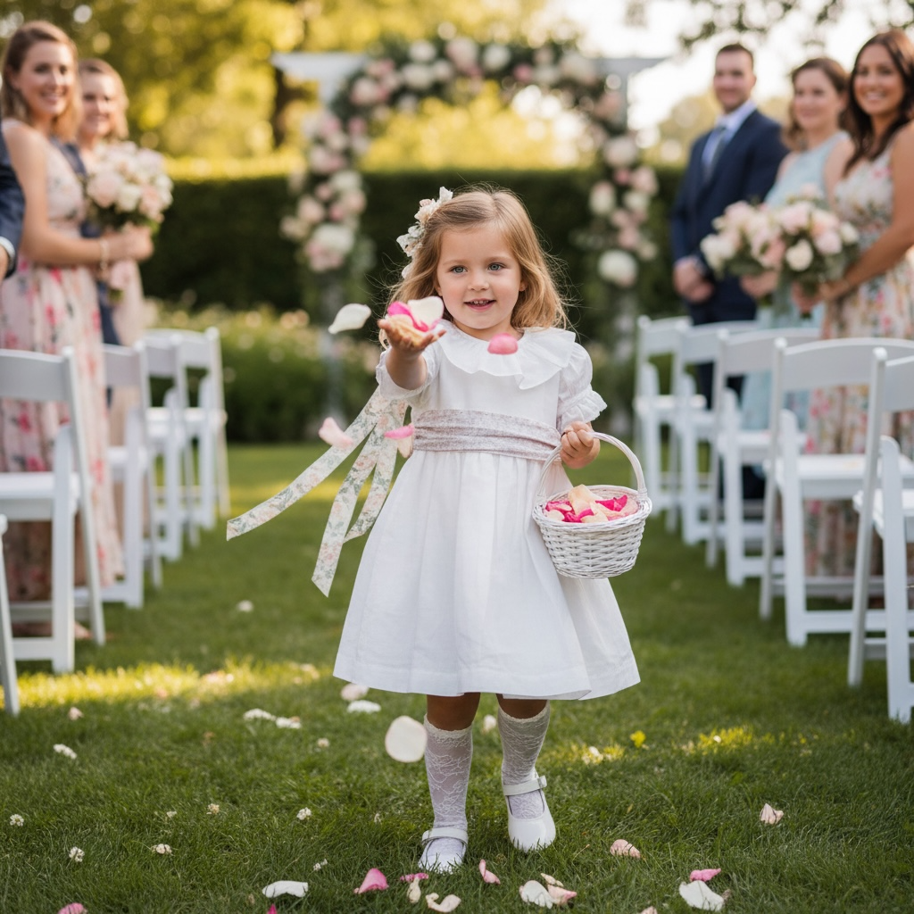 La Coqueta Ivory Linen Blend Dress — 2Y