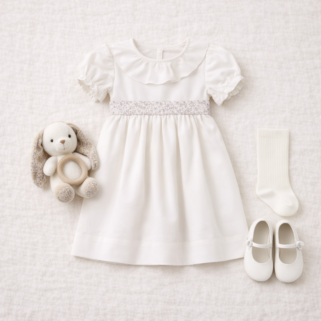 La Coqueta Ivory Linen Blend Dress — 2Y