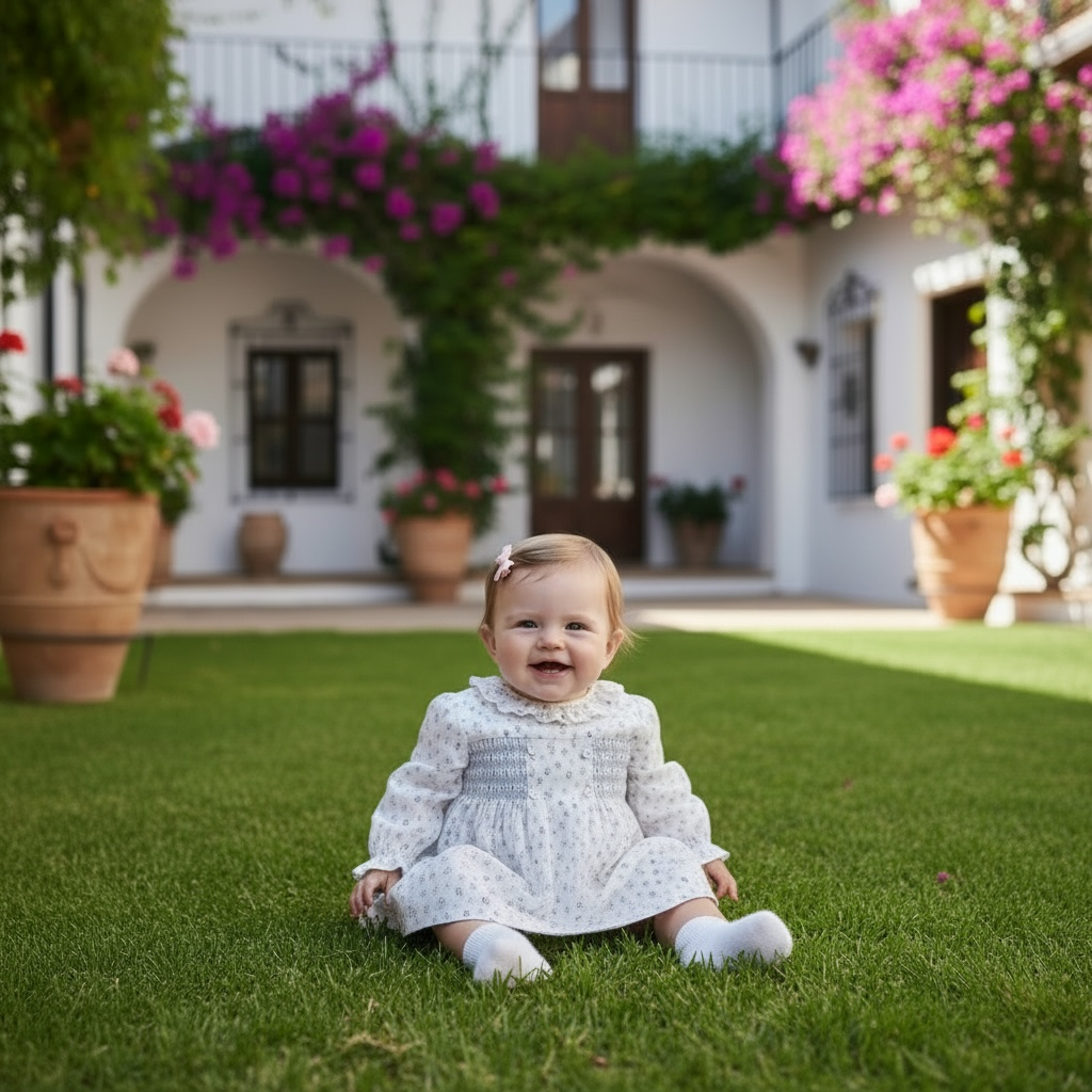 Paz Rodriguez Smocked Floral Dress — 9 Months