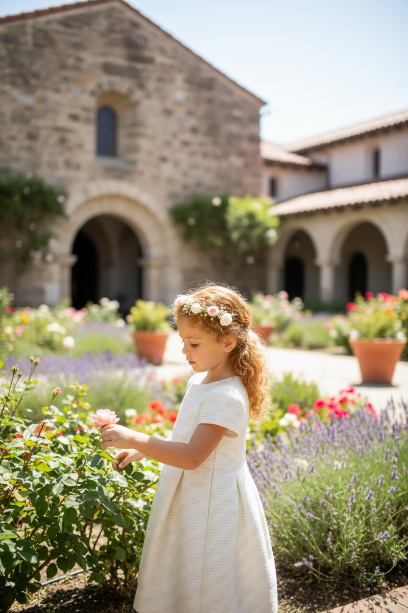 Tartine et Chocolat Ivory Textured Dress — 4A
