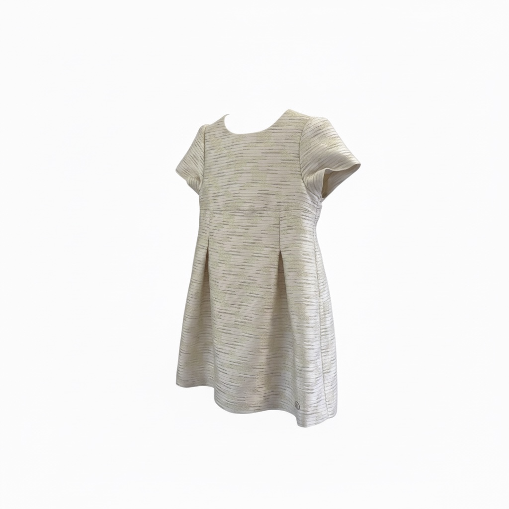 Tartine et Chocolat Ivory Textured Dress — 4A