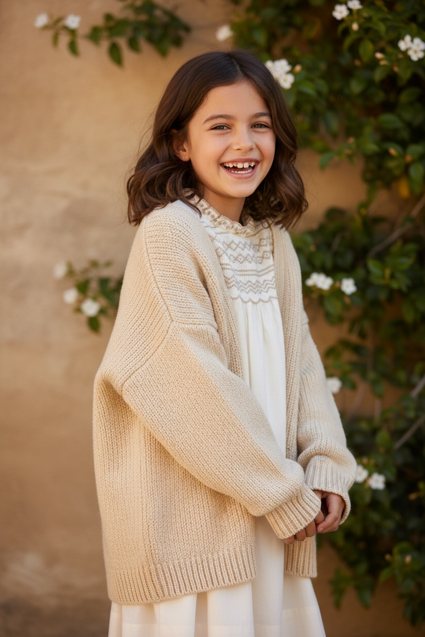 Bonpoint Ivory Smocked Embroidered Dress — 10