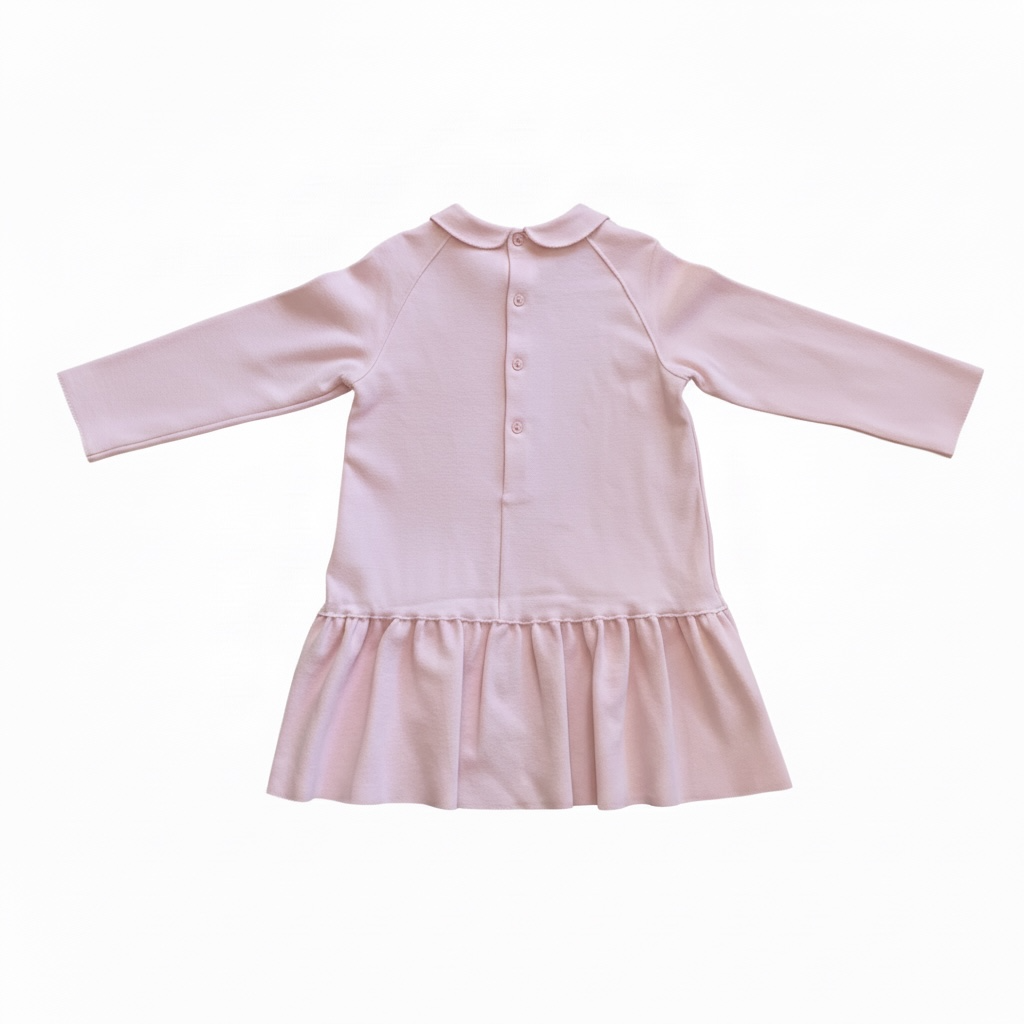Il Gufo Blush Knit Long Sleeve Dress — Size 5