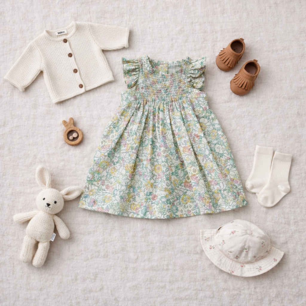Bonpoint Floral Smocked Dress — Size 2